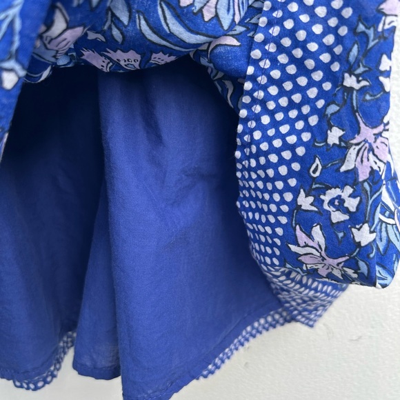 Vineyard Vines Dress Anegada Blue Floral Ruffle Boho Preppy Coastal Cottage Sz S - Picture 7 of 15